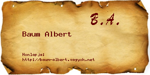 Baum Albert névjegykártya